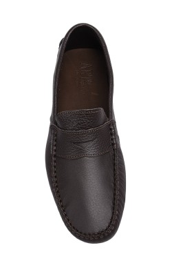 Choccolate Brown Mocassin with strip in calf leather