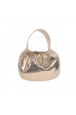 Metallic Platinum Coloured Calf Leather "Mini" Bag