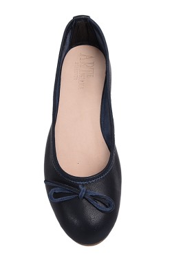 Blue Calf Leather Ballerina Flat