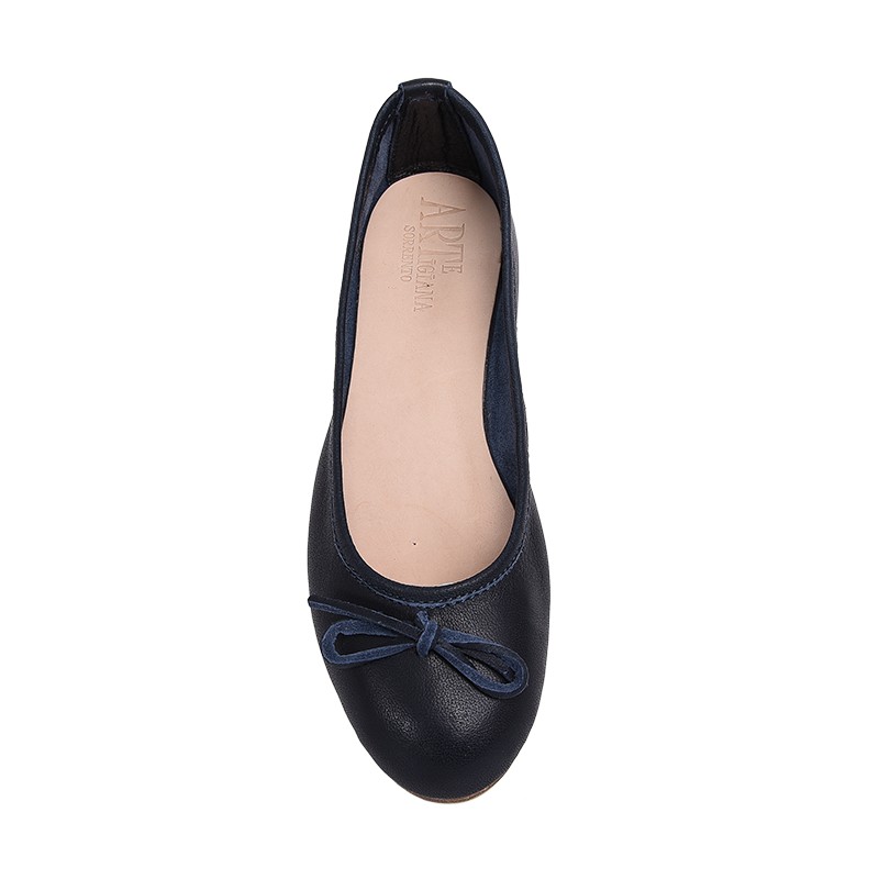 Ballerina bambina color blu con laccetti