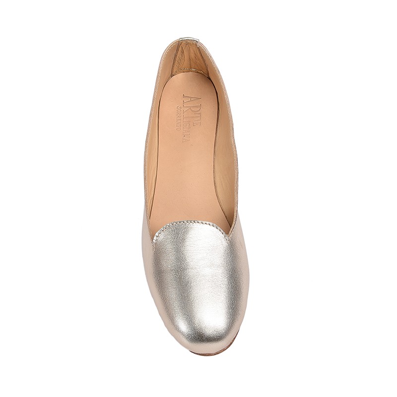 Pantofolina per bambina color platino