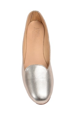 Entirely handmade platinum coloured slipper model for children