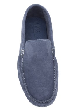 jeans coloured uede  Mocassin in calf leather