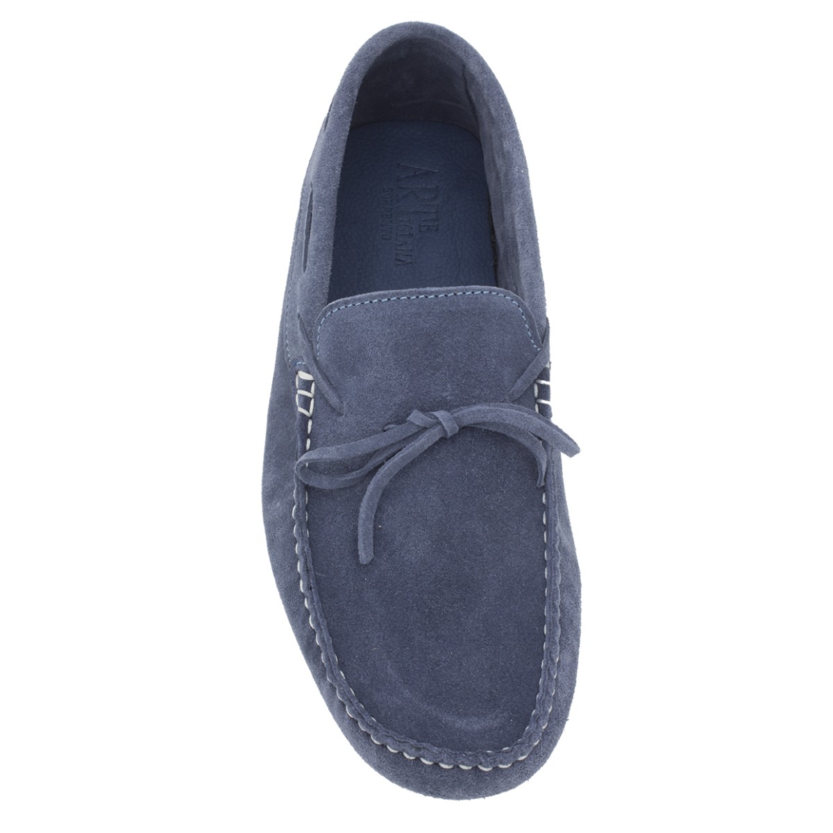Jeans coloured suede Mocassin with laces in calf leather - Arte ...