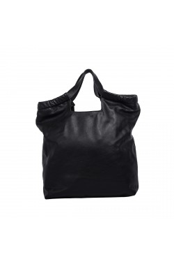 Black Calf Leather "Morbida" Bag