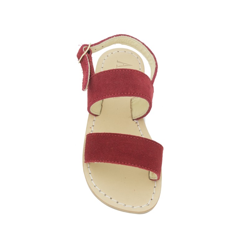Sandali monacali scamosciati color rosso