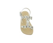 Sandalo Damigella color argento con pietre
