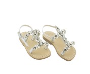 Sandalo Damigella color argento con pietre