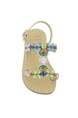 Platinum Coloured "Damigella" Sandal for children