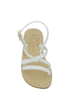 White "Marianna" Sandal with plaited strip for children