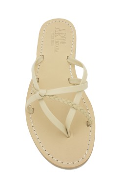 White Basic Sandal natural braid