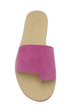 Pantofola infra. scamosciata color fucsia