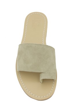 Beige Suede Slipper Model Sandal