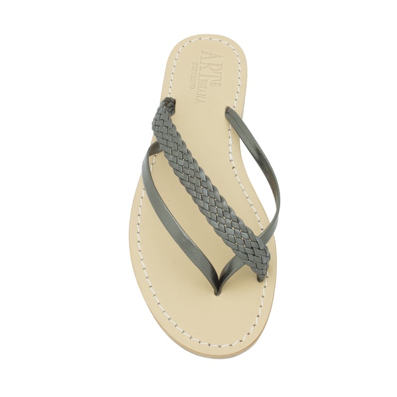 light black Coloured Basic Sandal with braid and Strip