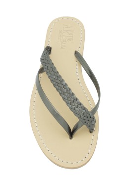 light black Coloured Basic Sandal with braid and Strip