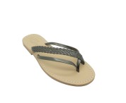 light black Coloured Basic Sandal with braid and Strip