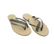 Sandali treccia a fascia color fumo