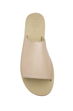 rose gold leather large Slipper Model Sandal