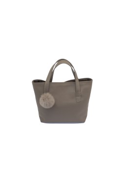 Beige Calf Leather "Bag pon" Bag