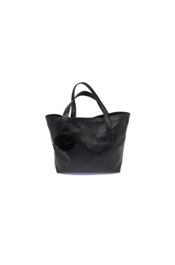 Black Calf Leather "Bag pon" Bag