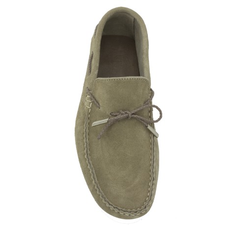 Mocassini scamosciati beige con lacci intrecciati Arte Artigiana Sorrento