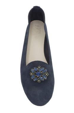 Blue Suede "Queen"  Slipper for Women