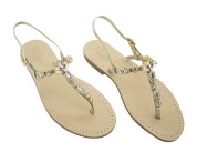 Platinum Coloured Jewel Sandal “Valentina”