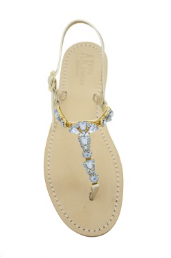 Platinum Coloured Jewel Sandal “Valentina”
