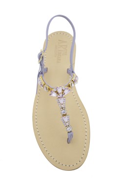 Sandali gioiello Valentina color glicine con pietre glicine