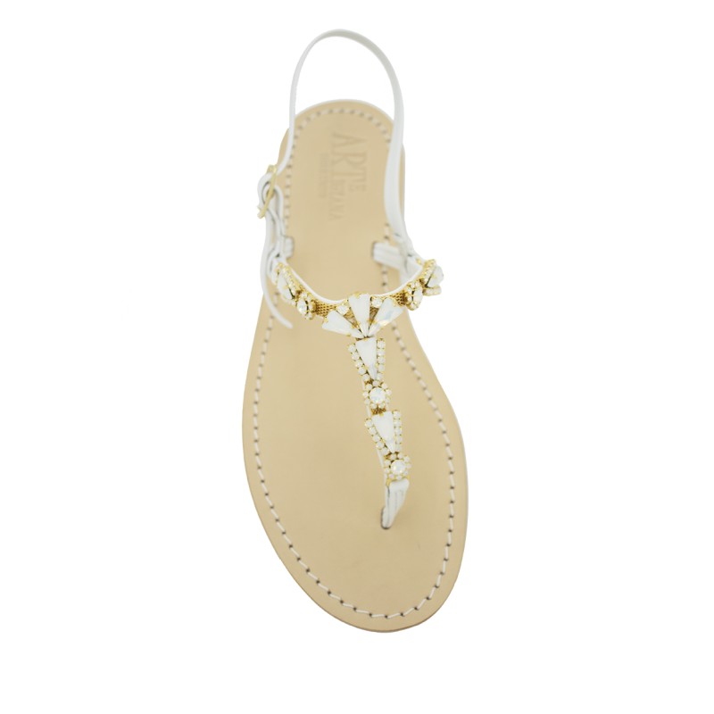 White Coloured Jewel Sandal “Valentina”