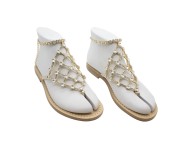 Sandali con cavigliera Laura color platino