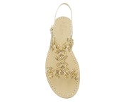 Sandalo gioiello Margherita color platino con pietre ambra