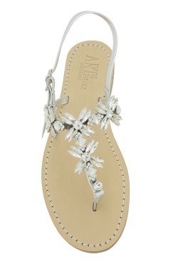 Sandali gioiello Margherita infradito color argento