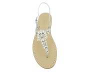 Sandali gioiello Loredana color argento con pietre cristallo