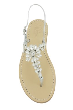 Silver Coloured Jewel Sandal "Loredana"