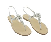 Sandali gioiello Loredana color argento con pietre cristallo
