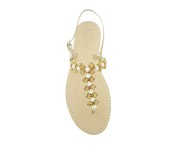 Sandali gioiello cleopatra color platino con pietre color naturale