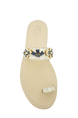 Platinum Coloured Jewel Sandal "Valentina dito"