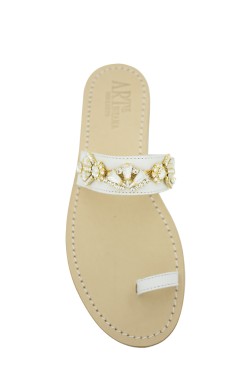 White Coloured Jewel Sandal "Valentina dito"