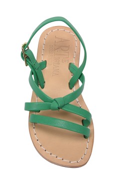 Green "Marianna" Sandal with plaited strip for children