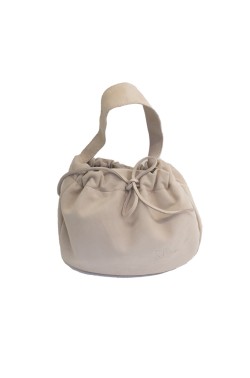 Light pink suede "Mini" Bag with Laces