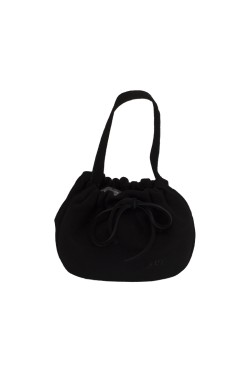 Black suede "Mini" Bag with Laces