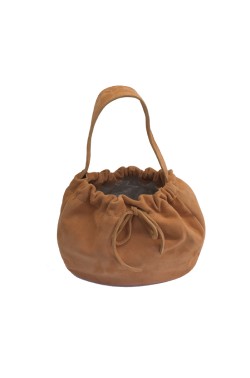 Peach suede "Mini" Bag with Laces