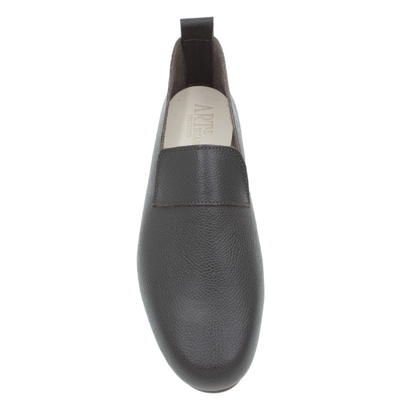 moccasin King hammered calf leather chocolate