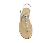 Sandali gioiello Loredana color argento con pietre cristallo