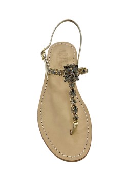 Platinum Coloured Jewel Sandal “Sole”