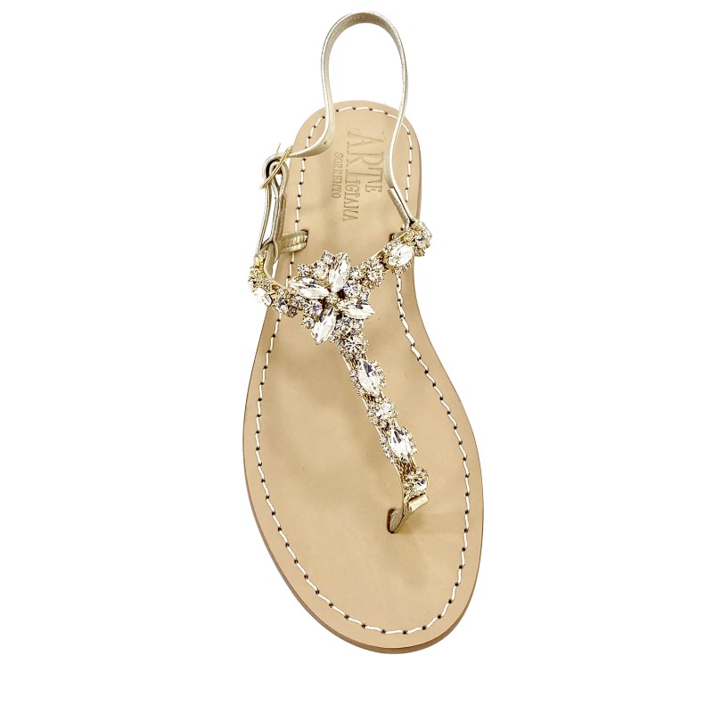 Platinum Coloured Jewel Sandal “Sole”