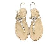 Sandali gioiello Sole color platino con pietre cristallo