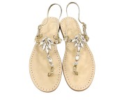 Sandali gioiello Valentina color platino con pietre cristallo