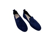 Moccasin "King" suede calf leather blue